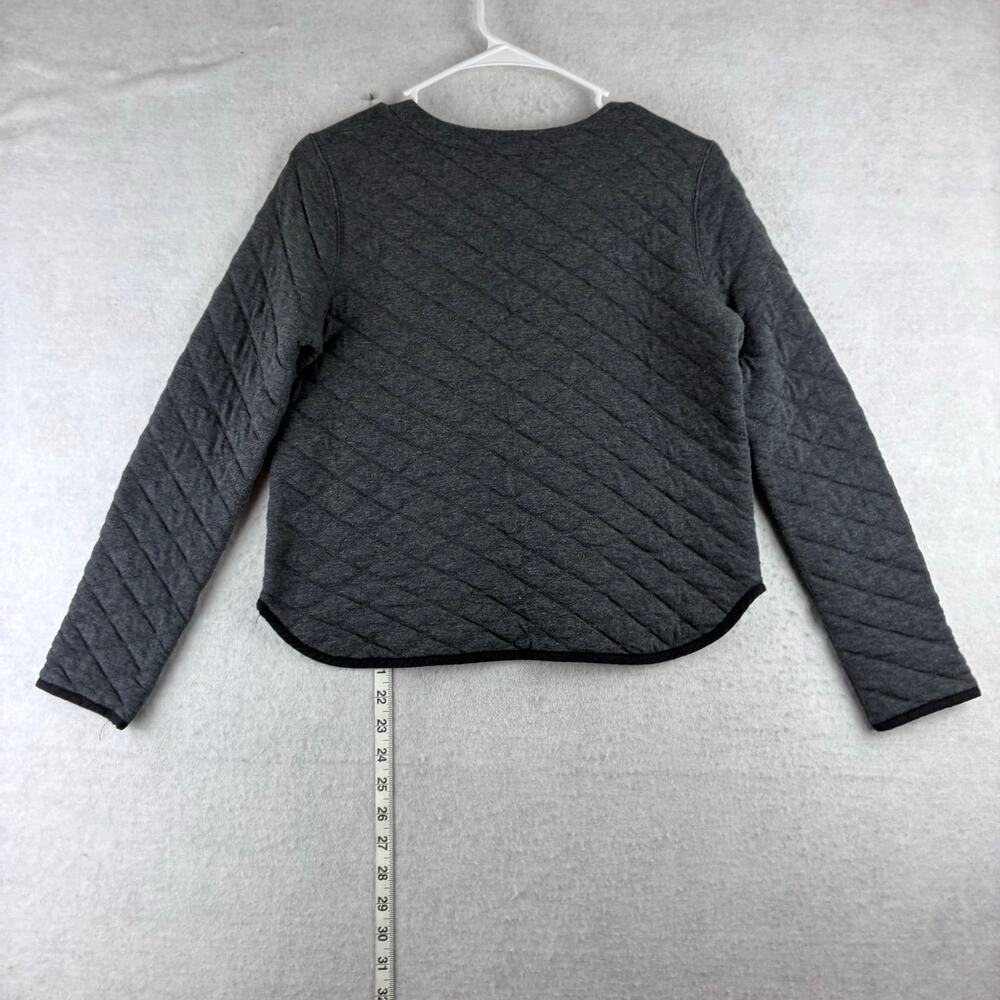 J Crew Quilted Crop Sweater Women's Oversized XS Soft 100% Cotton Poly Filled - Picture 6 of 8